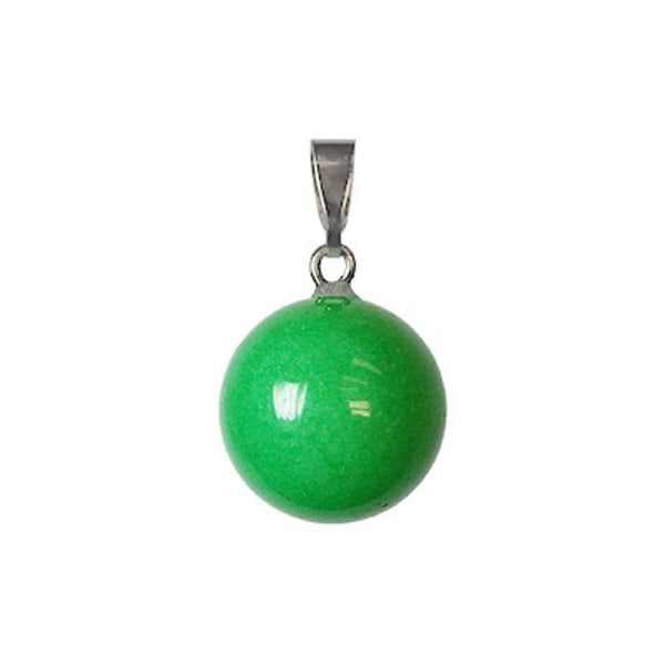 Runt hänge inkl. berlockhållare, 13x23mm, "Malaysia jade", grön, grön
