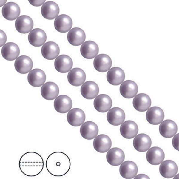 Preciosa Nacre Pearls (premiumkvalitet), 8mm, Lavender, 20st
