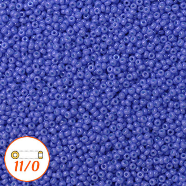 Miyuki seed beads 11/0, dyed opaque cornflower, 10g blå