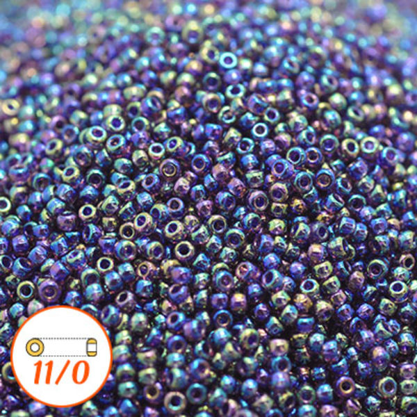 Miyuki seed beads 11/0, amethyst AB, 10g lila