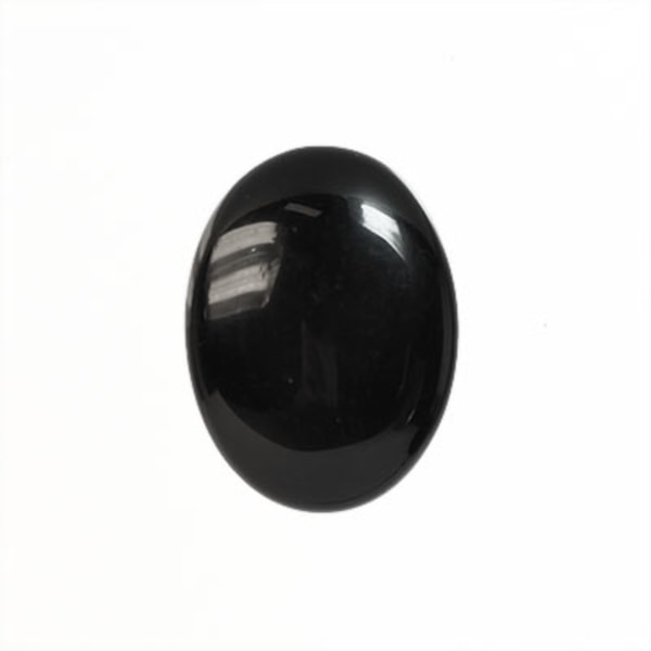 Cabochon, tonad svart agat, ca 30x40mm oval, 1st svart