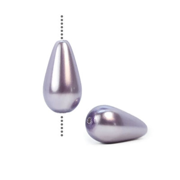 Droppformade Preciosa Nacre Pearls (premiumkvalitet), 15x8mm, La