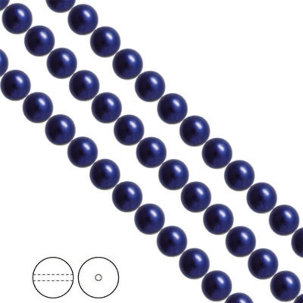 Preciosa Nacre Pearls (premiumkvalitet), 8mm, Dark Blue, 20st
