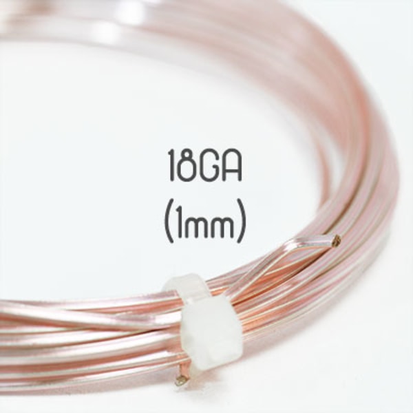 Fyrkantig non-tarnish roséfärgad wire, 18GA (1mm grov) rosa