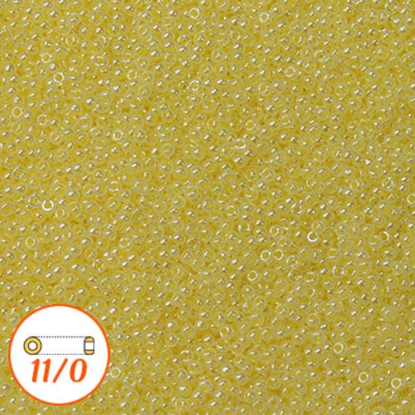 Miyuki seed beads 11/0, I-D creamy yellow ceylon, 10g gul