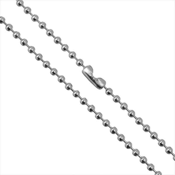 Kulkedjehalsband av rostfritt kirurgiskt stål, 2.5mm, 1st silver