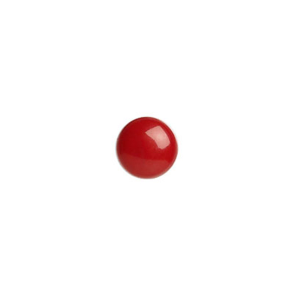 Cabochon, konstgjord röd korall, ca 8mm rund, 1st röd