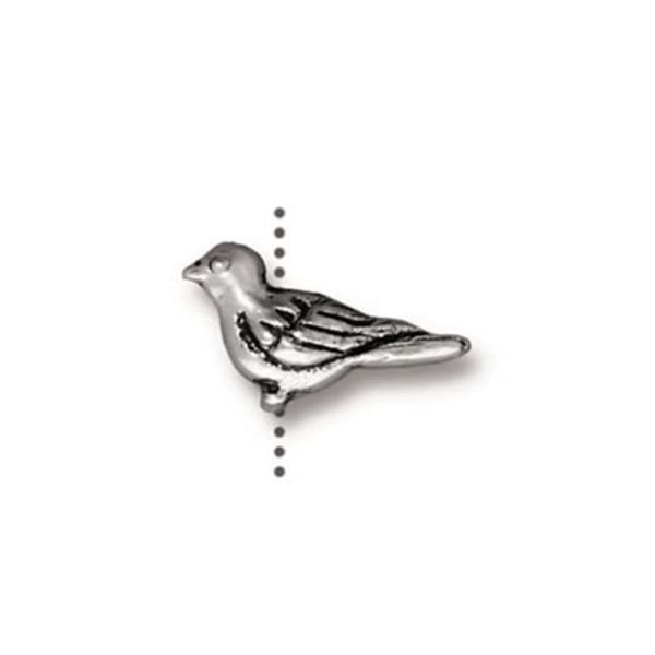 TierraCast pärla, Paloma Bead, 14x9mm, silverpläterad, 1st silver