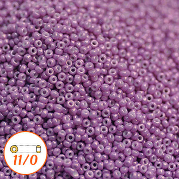 Miyuki seed beads 11/0, dyed dark orchid luster, 10g lila