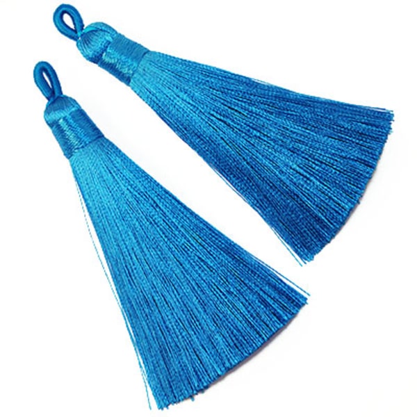 Tassels av polyester, ca 8cm, blåa, 2st blå