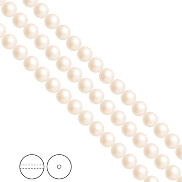 Preciosa Nacre Pearls (premiumkvalitet), 6mm, Creamrose, 25st