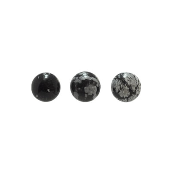 Cabochon, naturlig snöobsidian, ca 8mm rund, 1st svart