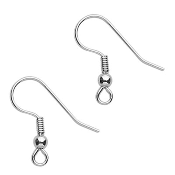 Öronkrokar av rostfritt kirurgiskt stål, 2cm, 10 par silver