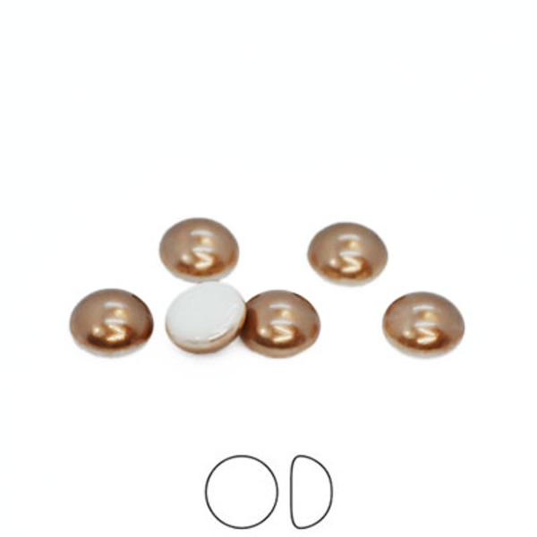 Preciosa Nacre Cabochoner (premiumkvalitet), ca 8mm, Bronze, 6st brun