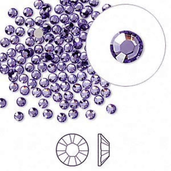 Swarovski flat back strass, 2.5-2.7mm, tanzanite, 20-pack lila