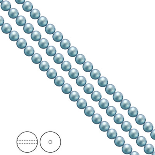 Preciosa Nacre Pearls (premiumkvalitet), 4mm, Pearlescent Blue,