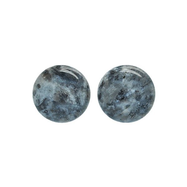 Cabochon, naturlig larvikit/"grå labradorit", ca 20mm rund, 1st
