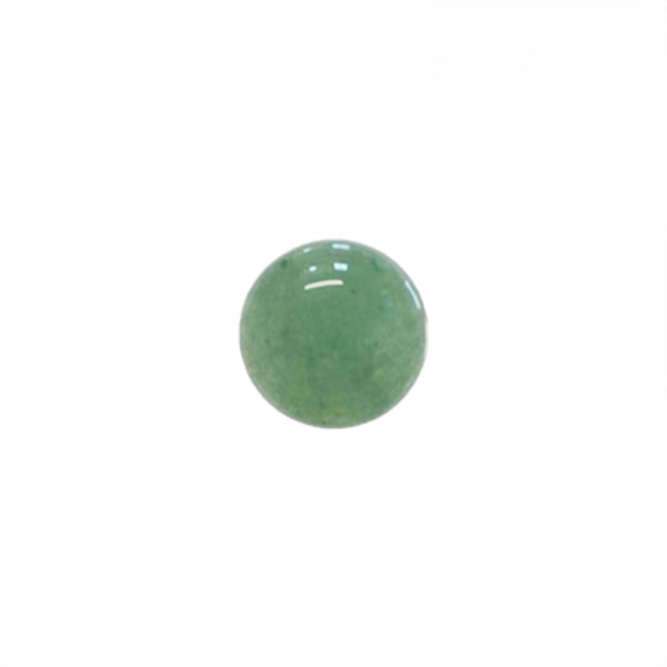 Cabochon, naturlig grön aventurin, 14mm rund, 1st grön
