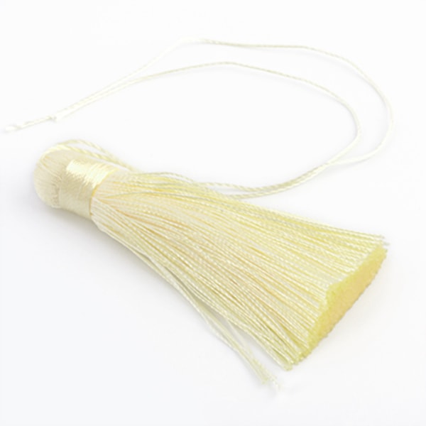 Tassels av polyester, ca 8cm, pastellgula, 2st gul