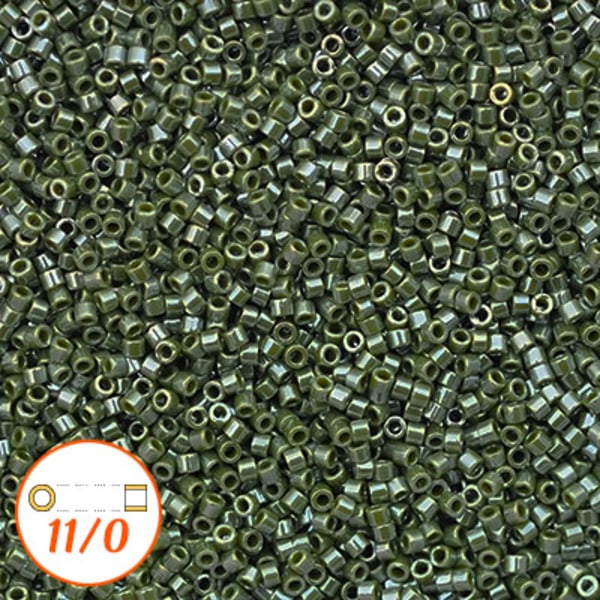 Miyuki Delica 11/0, opaque avocado luster, 5g