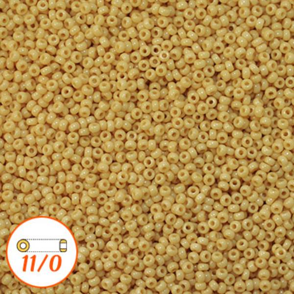 Miyuki seed beads 11/0, opaque dark ivory, 10g beige