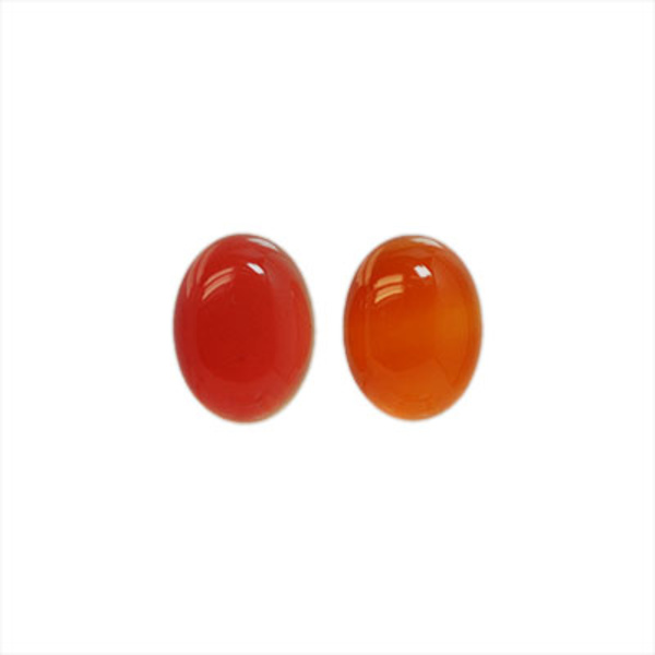 Cabochon, tonad kalcedon, 12x16mm oval, 1st orange