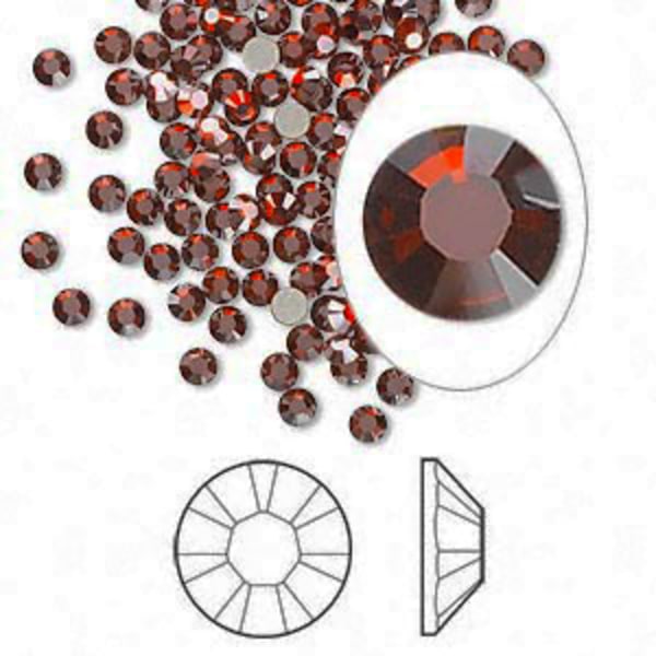 Swarovski flat back strass, 2.5-2.7mm, cr. red magma, 20-pack röd