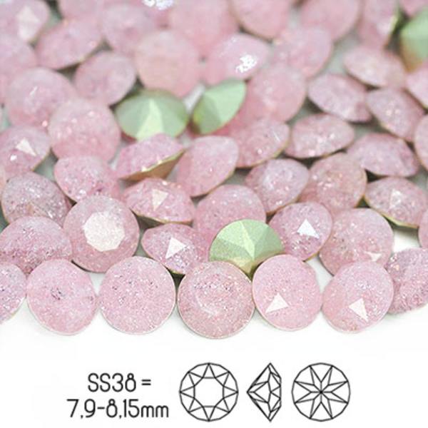 Aurora chatons, SS38 (ca 8mm), Light Rose Ice, 4st rosa