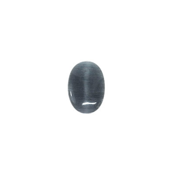 Cabochon, Cat's Eye glas, ca 13x18mm oval, grå, 1st grå