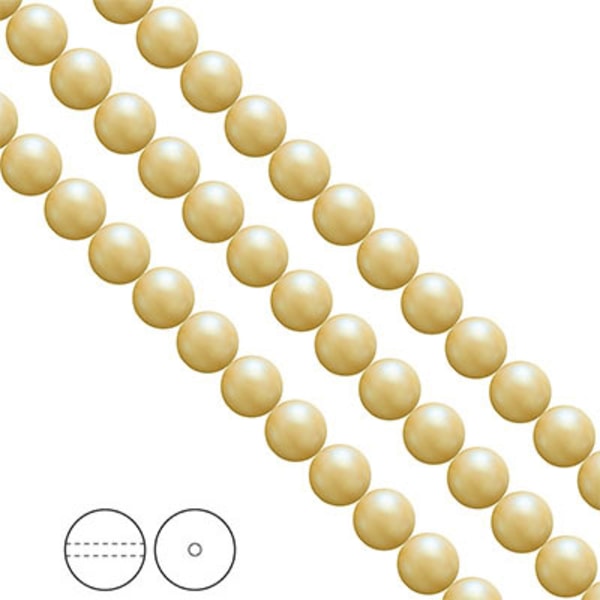 Preciosa Nacre Pearls (premiumkvalitet), 8mm, Pearlescent Yellow
