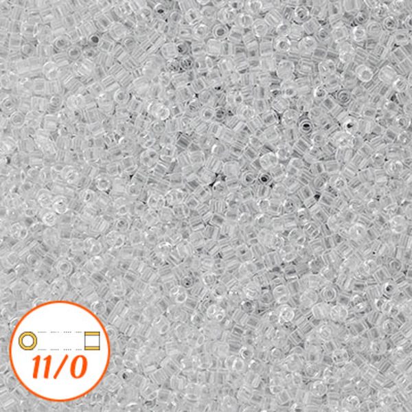 Miyuki Delica 11/0, transparent crystal, 5g transparent