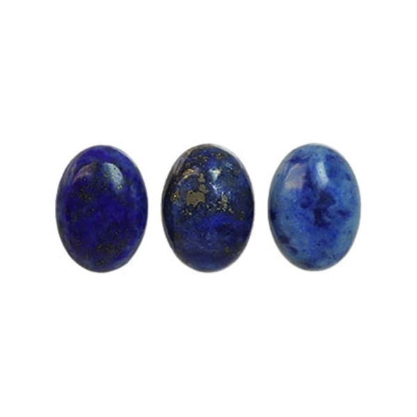 Cabochon, naturlig tonad lapis lazuli, 13x18mm oval, 1st blå