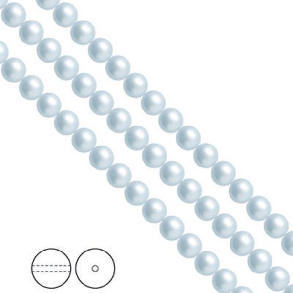 Preciosa Nacre Pearls (premiumkvalitet), 6mm, Ligh Blue, 25st