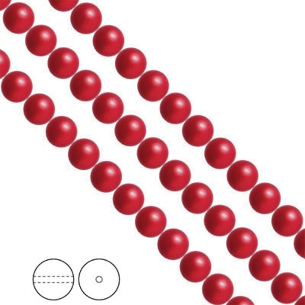 Preciosa Nacre Pearls (premiumkvalitet), 8mm, Red, 20st