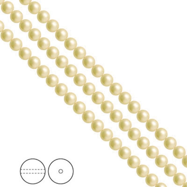 Preciosa Nacre Pearls (premiumkvalitet), 4mm, Vanilla, 30st