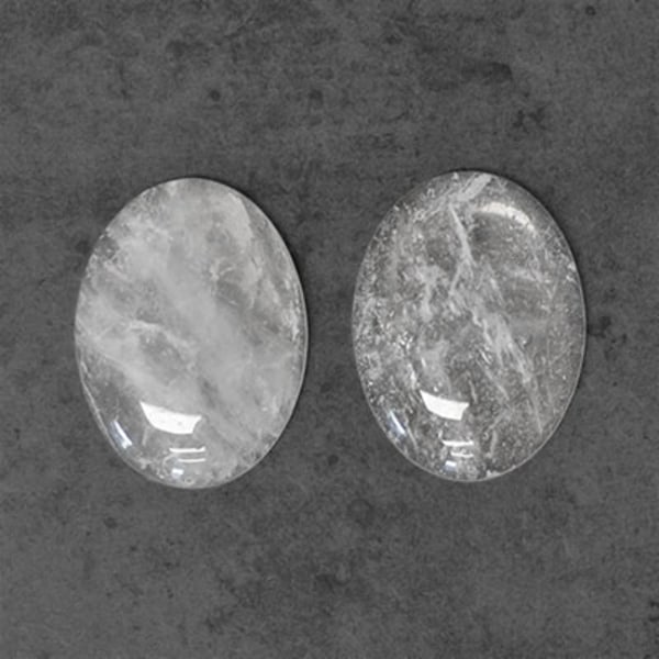 Cabochon, naturlig kvarts/bergkristall, 30x40mm oval, 1st transparent