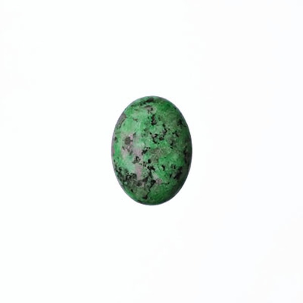 Cabochon, konstgjord rubinzoisit, 15x20mm oval, 1st grön