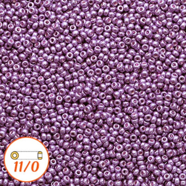 Miyuki seed beads 11/0, duracoat galvanized eggplant, 10g lila