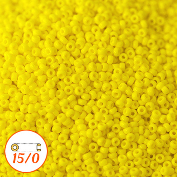 Miyuki seed beads 15/0, opaque lemon, 10g