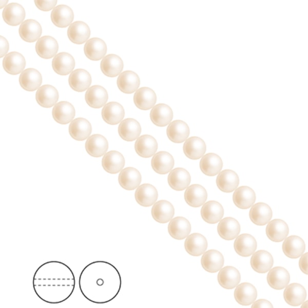 Preciosa Nacre Pearls (premiumkvalitet), 5mm, Creamrose, 25st