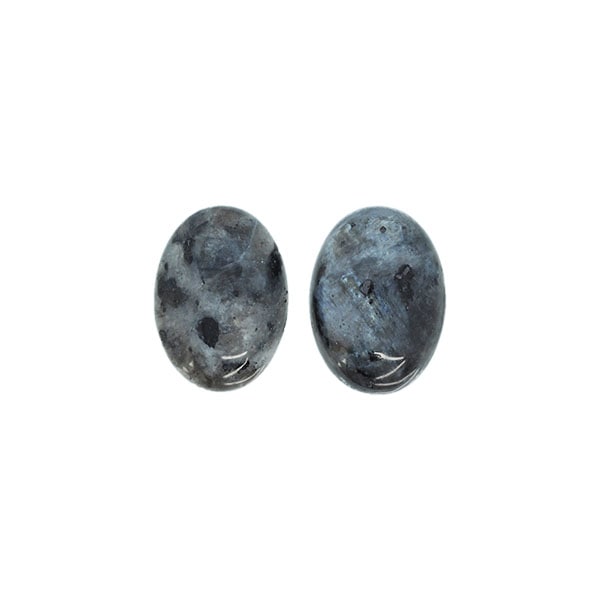 Cabochon, naturlig larvikit/"grå labradorit", ca 13x18mm oval, 1