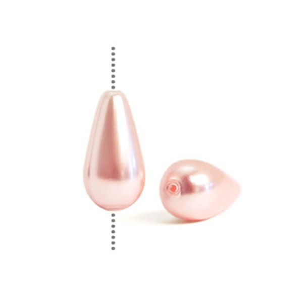 Droppformade Preciosa Nacre Pearls (premiumkvalitet), 15x8mm, Ro