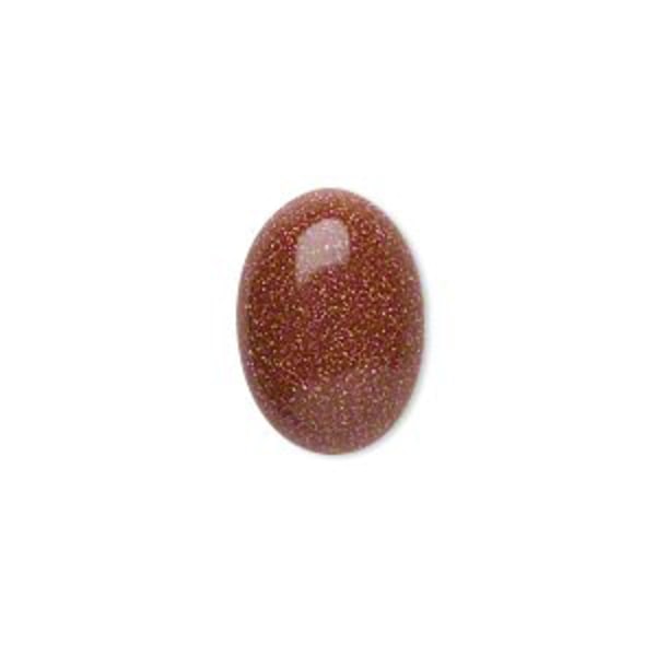 Cabochon, brun "guldsten", 20x30mm oval, 1st brun
