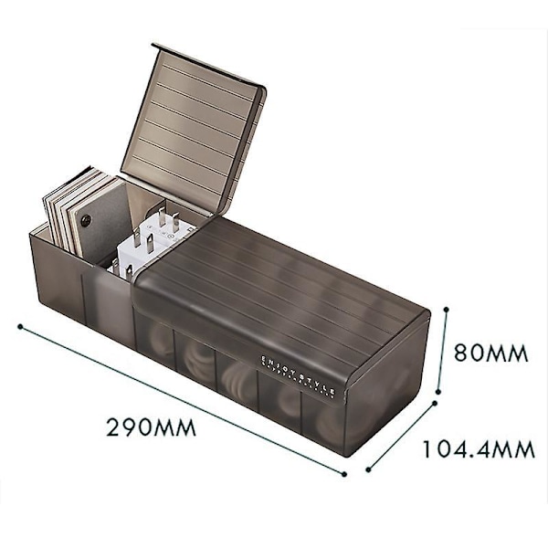 Cable Storage Box Transparent Plastic Data Line Storage Container For Desk Stationery Multifunctional Headset Data Charging Line