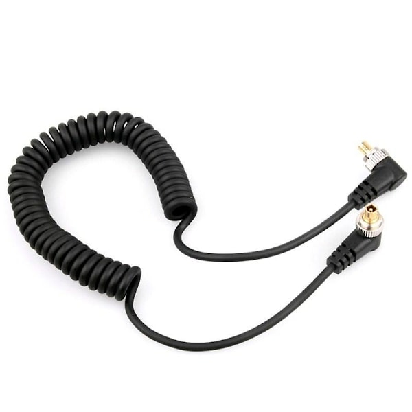 BY-110 30-100cm Fjederkabel Han til Han PC til PC Synkroniseringskabelledning til Flash Speedlite