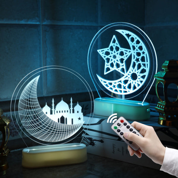 IC Dekorativ LED dekorativ lampe med 3D-ornament i basen