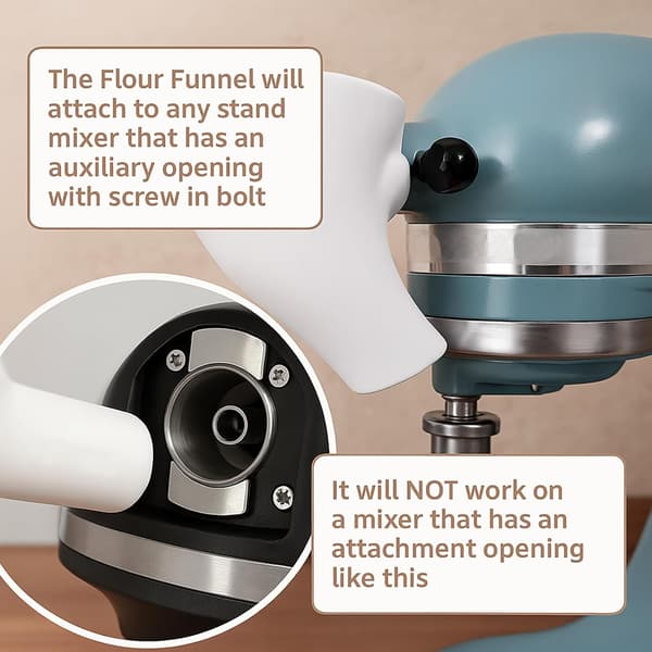 Meltragt til KitchenAid Mixer, Plastik Ingen Rod Hældetilbehør til KSM150 5 Quart Tilt Head Mixere, Sort
