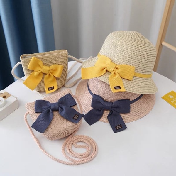 IC Barn Solhatt Flickor Sommar Nytt Set Hatt Baby Sol Vit