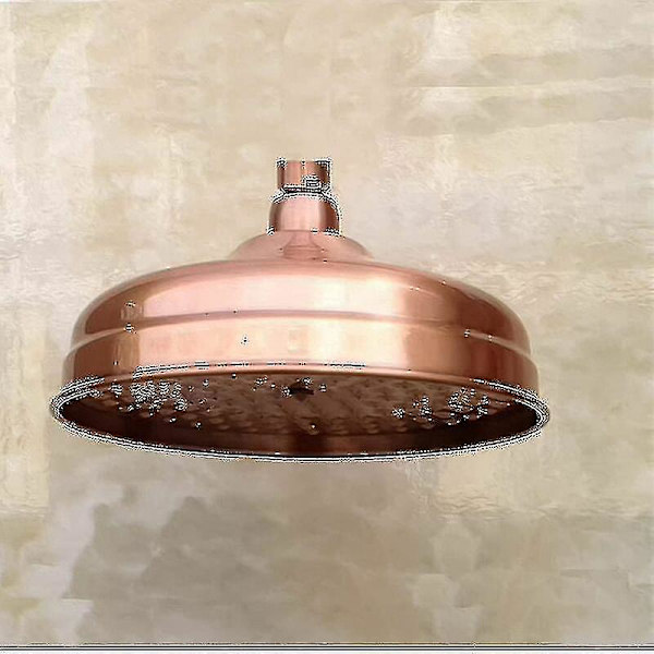 Kobberdusjhode, 20 cm (8 tommer) diameter, høytrykks fast dusjhode med justerbar vinkel dusjhode regndusjhode - gull