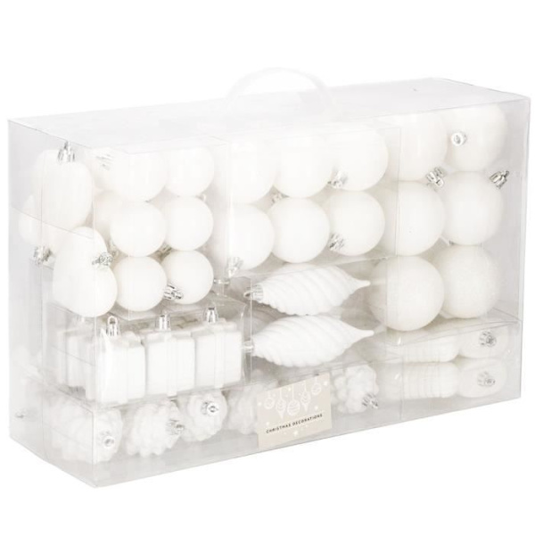 SPRINGOS® 72 kpl Joulukuula Koristeet, Koristeet, Kartiot, Makeiset, Lahjat, Tähdet, Puu - Valkoinen Vit